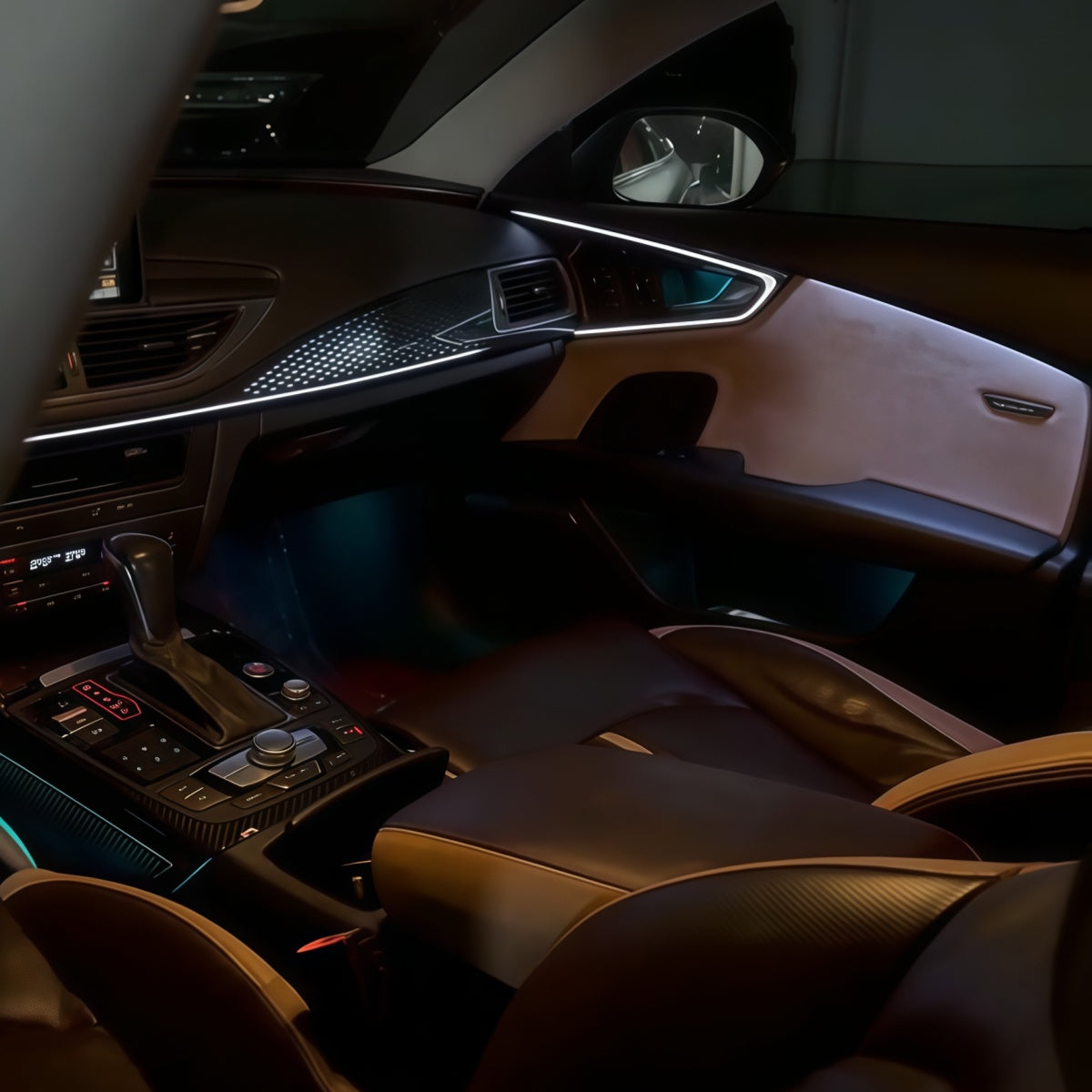 Car Atmosphere light Suitable for Audi A7 C7 Door LED decorative panel light 64 colors interior Atmosphere modification