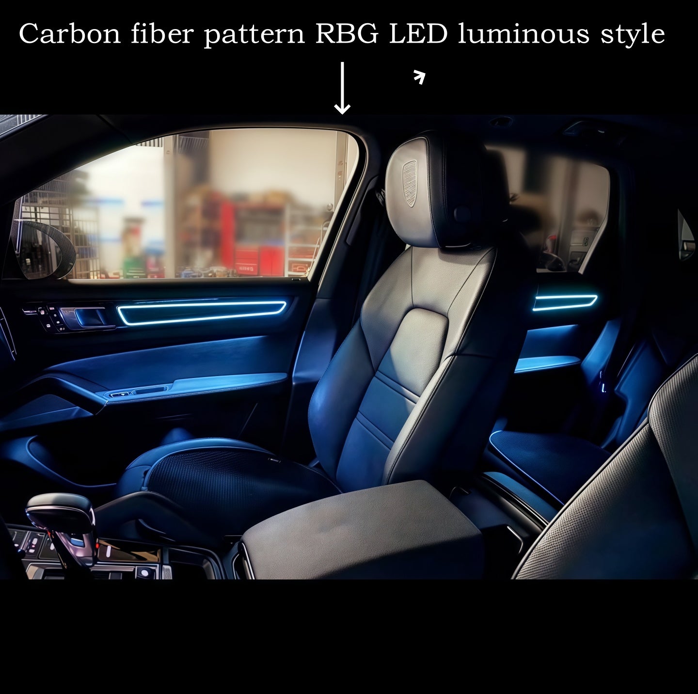 For Porsche Cayenne 2018-2023 Automotive LED Ambient light 64-color Door light guide strip Interior Atmosphere modification parts
