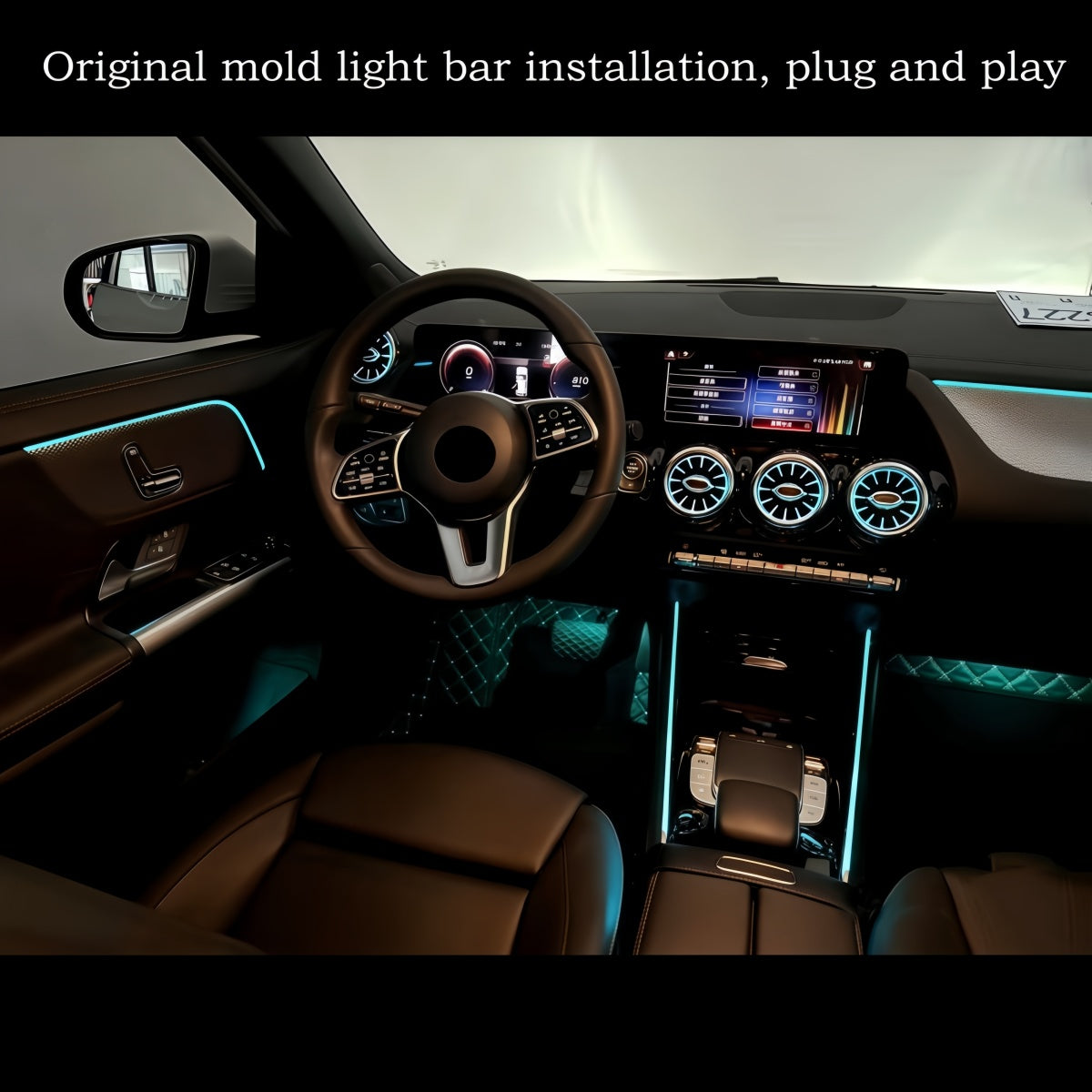 Car LED Ambient light for Mercedes Benz GLB X247 GLA B-class W247 Door light guide strip 64 color Vent Atmosphere Screen control