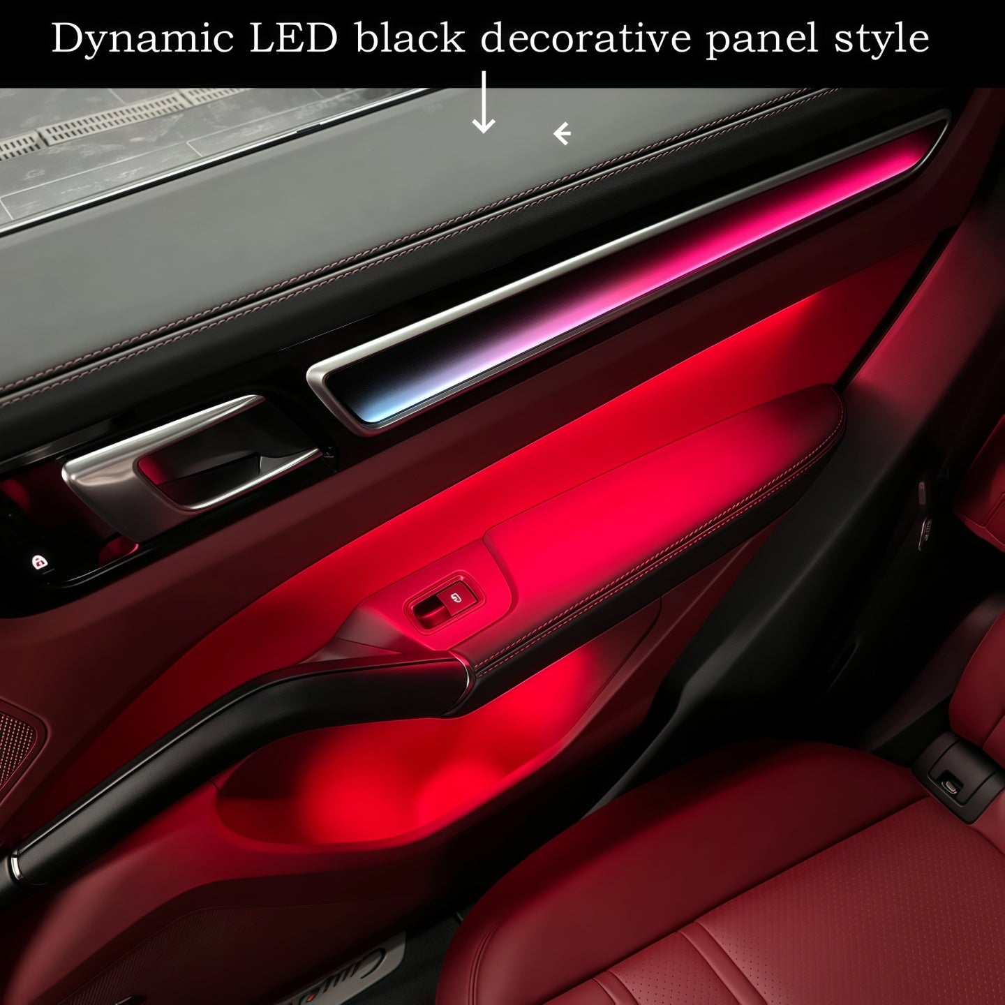 For Porsche Cayenne 2018-2023 Automotive LED Ambient light 64-color Door light guide strip Interior Atmosphere modification parts