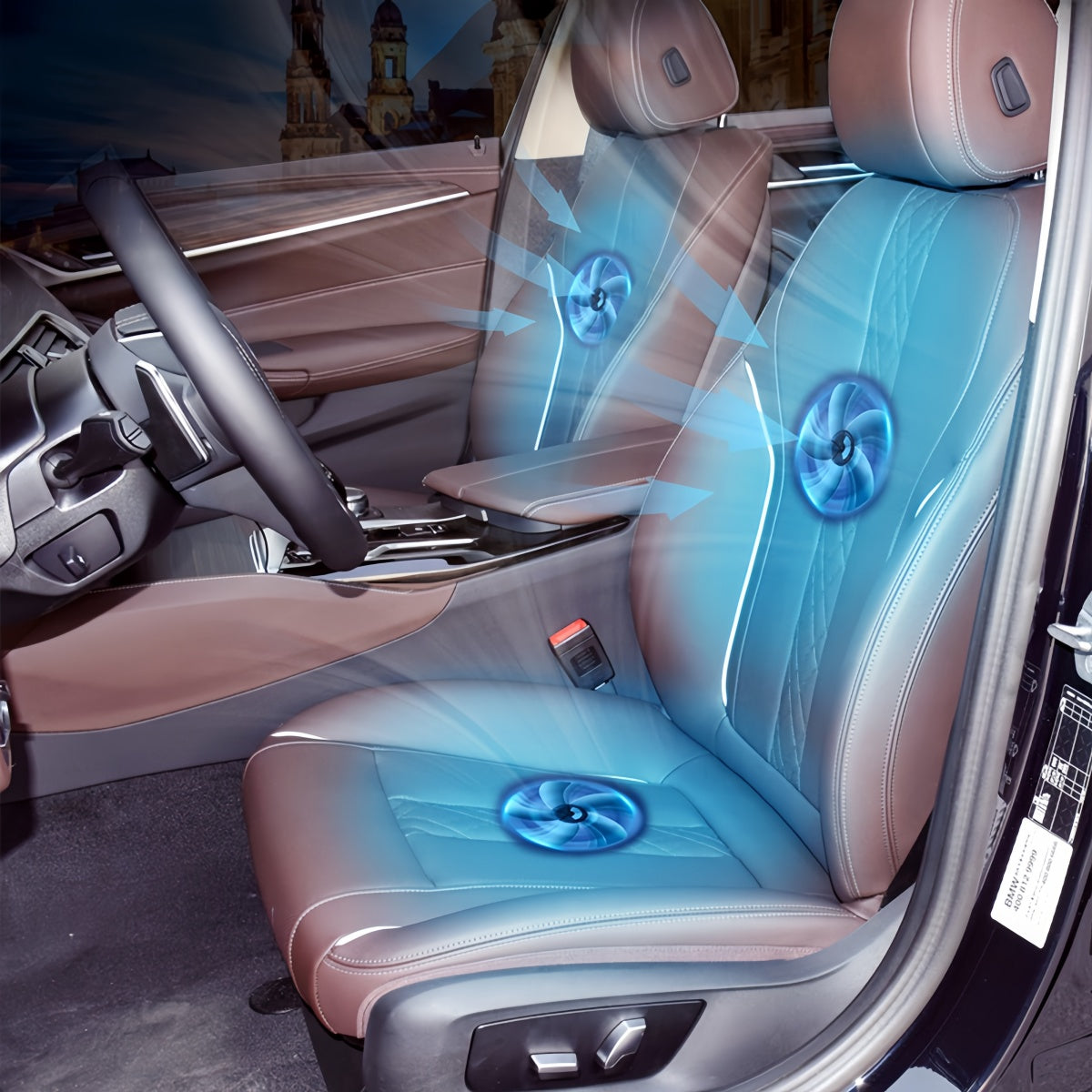 Car Seat cooling suitable for BMW 5 Series G30 G31 Front seat intelligent Heating Backrest fan air conditioning panel control