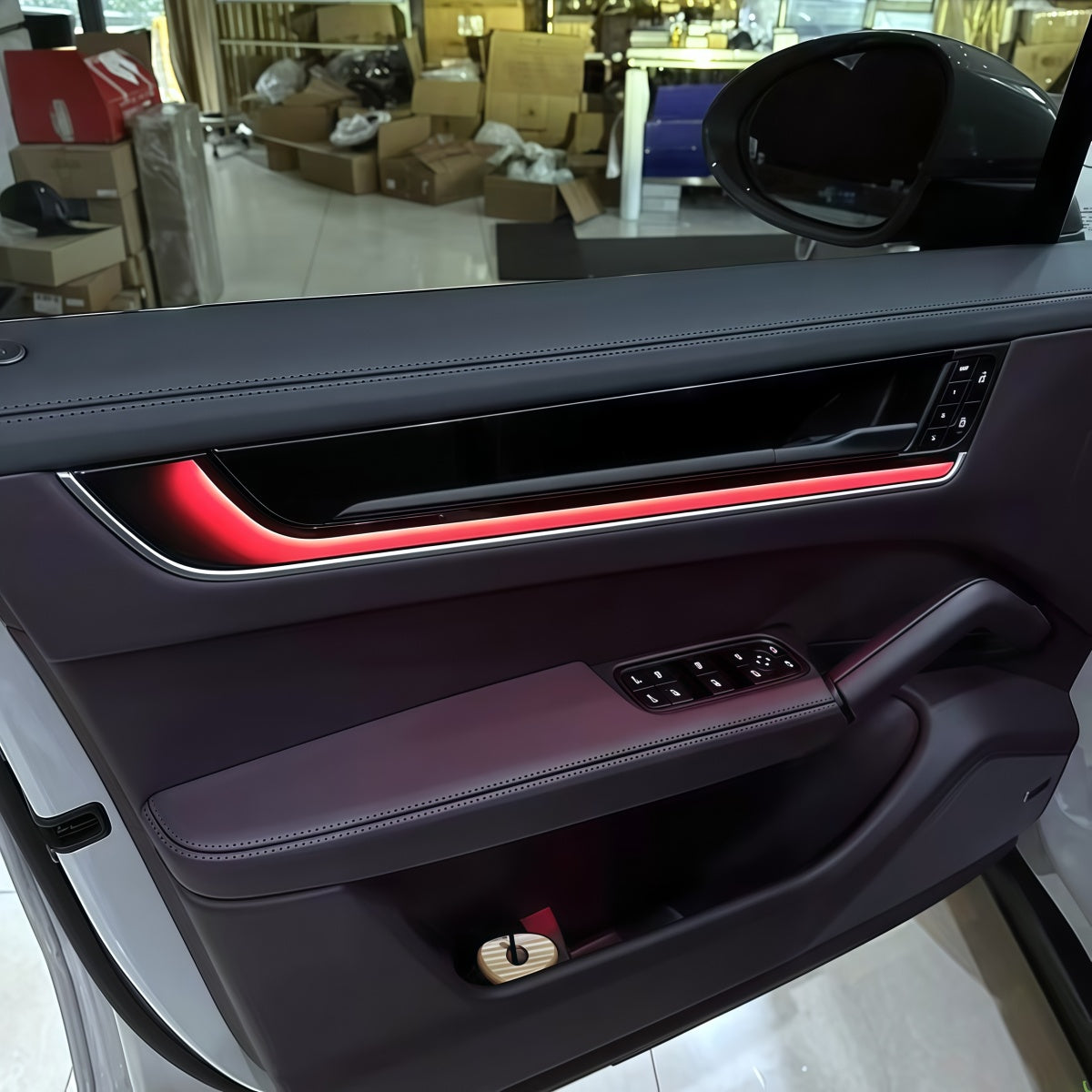 For Porsche Cayenne 2024-2026 Automotive LED Ambient light 64-color Door light guide strip Interior Atmosphere modification parts