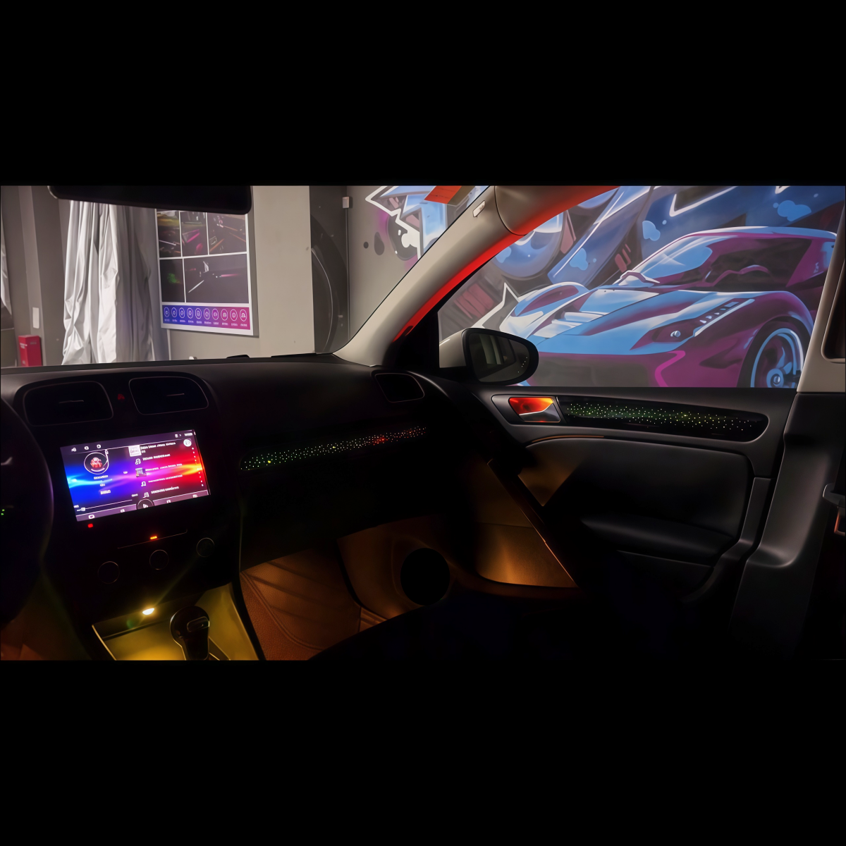 Car LED Ambient light for Volkswagen Golf 6 Door 64-color decorative panel light Interior Atmosphere modification APP control