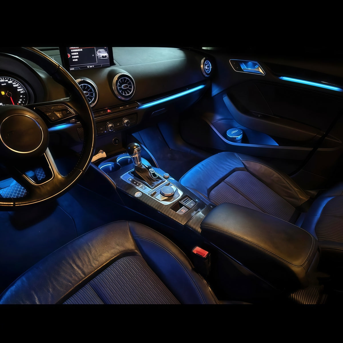 Automotive LED ambient light for Audi A3 S3 Door light guide strip Instrument panel vent interior atmosphere modification parts
