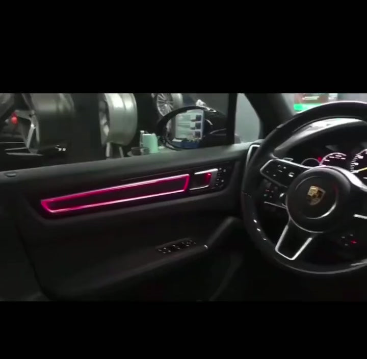 For Porsche Cayenne 2018-2023 Automotive LED Ambient light 64-color Door light guide strip Interior Atmosphere modification parts